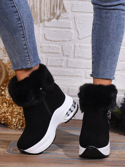 Ερμιόνη – Ζεστά βελούδινα μποτάκια με σόλα πλατφόρμα