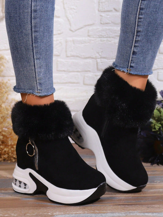 Ερμιόνη – Ζεστά βελούδινα μποτάκια με σόλα πλατφόρμα