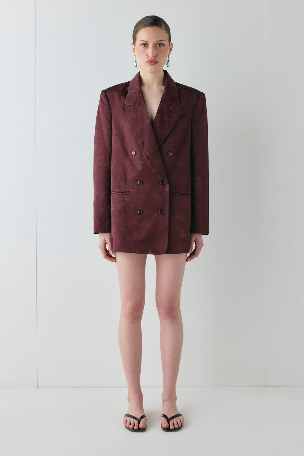 Kyra Jacquard Blazer Wine