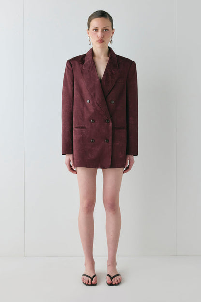 Kyra Jacquard Blazer Wine