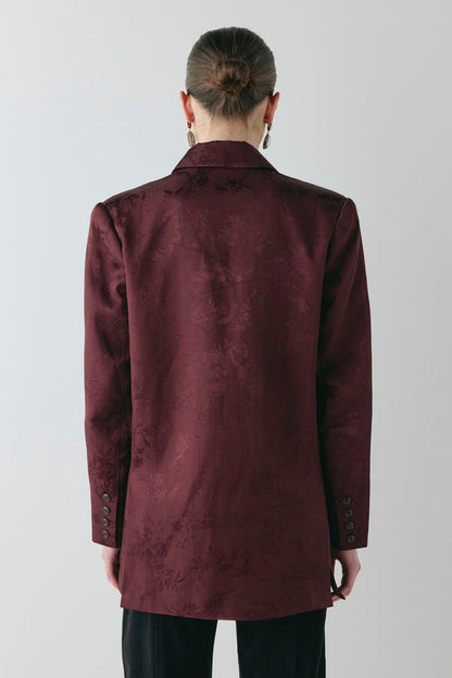 Kyra Jacquard Blazer Wine