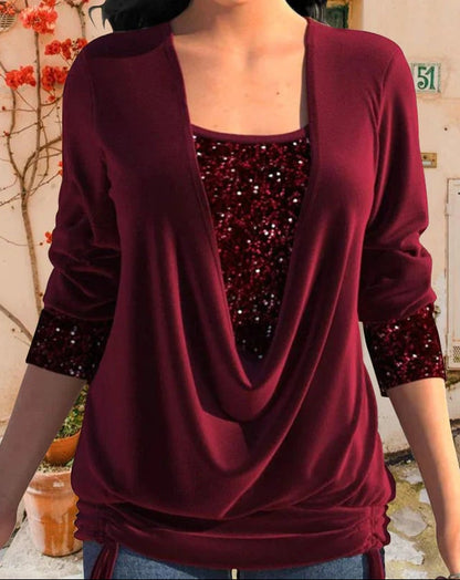 Νεφέλη – Κομψό μπλουζάκι με παγιέτες