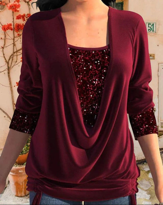 Νεφέλη – Κομψό μπλουζάκι με παγιέτες