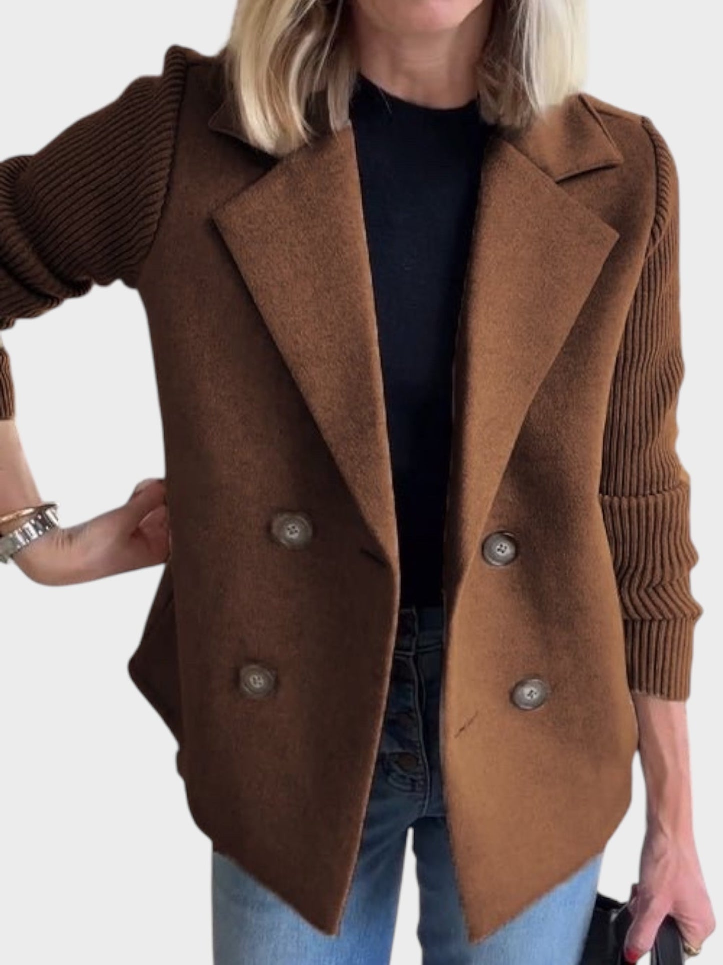 Δάφνη – Κομψό σακάκι με πλεκτά μανίκια