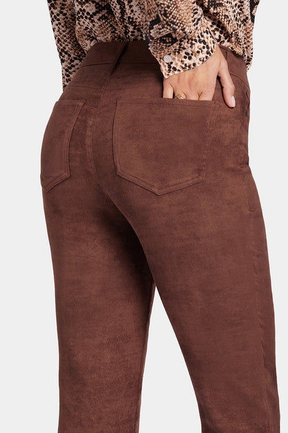 Sheri Slim Trouser Faux Suede | Dark Chocolate | Pants | NYDJ