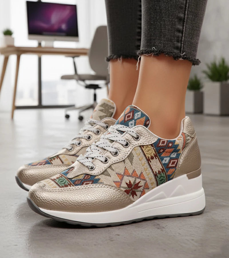 Ζήνα - Boho Αθλητικά Παπούτσια με Γεωμετρικά Σχέδια