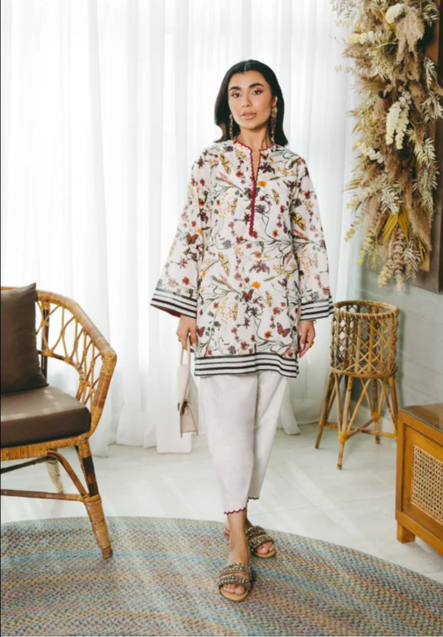 Autumn Bloom Chic Printed Co - ord Set - Navvi.in