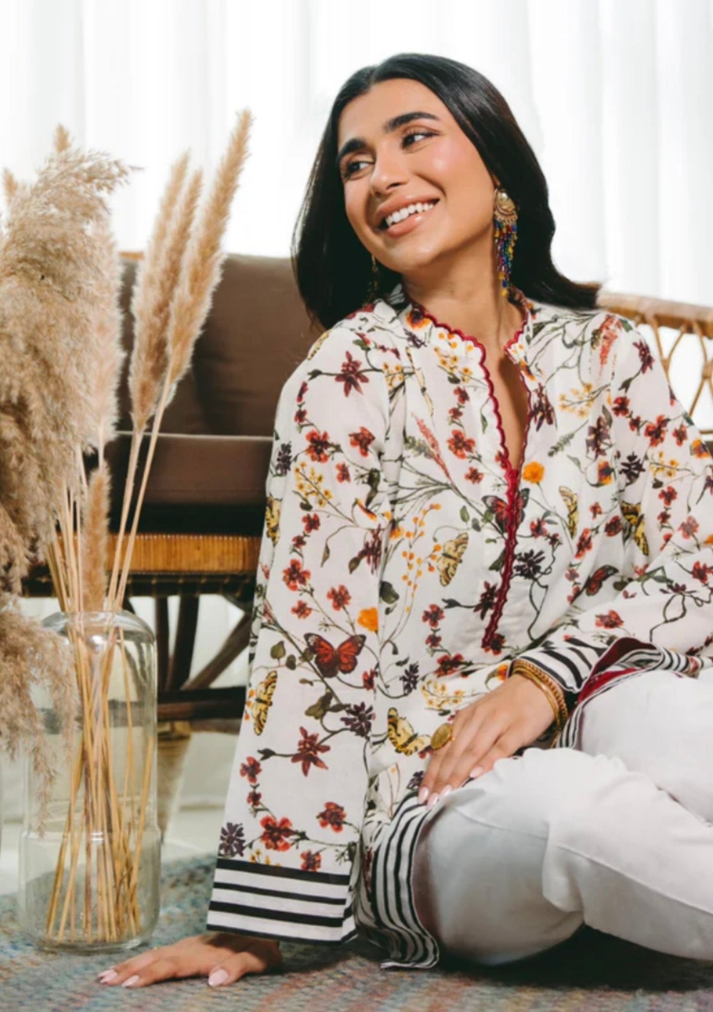 Autumn Bloom Chic Printed Co - ord Set - Navvi.in